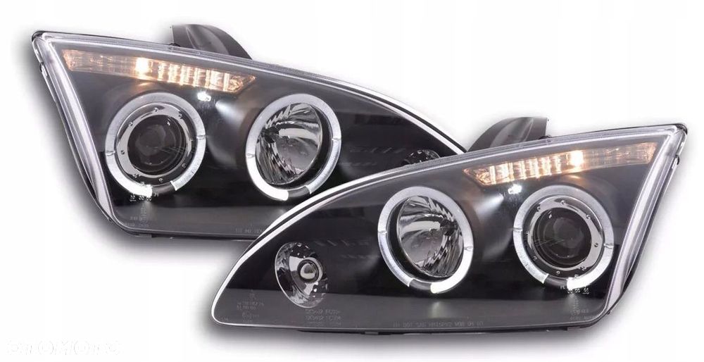 reflektory lampy kpl ringi angel eyes led tuning black ford focus ii 2 mk2 - 5
