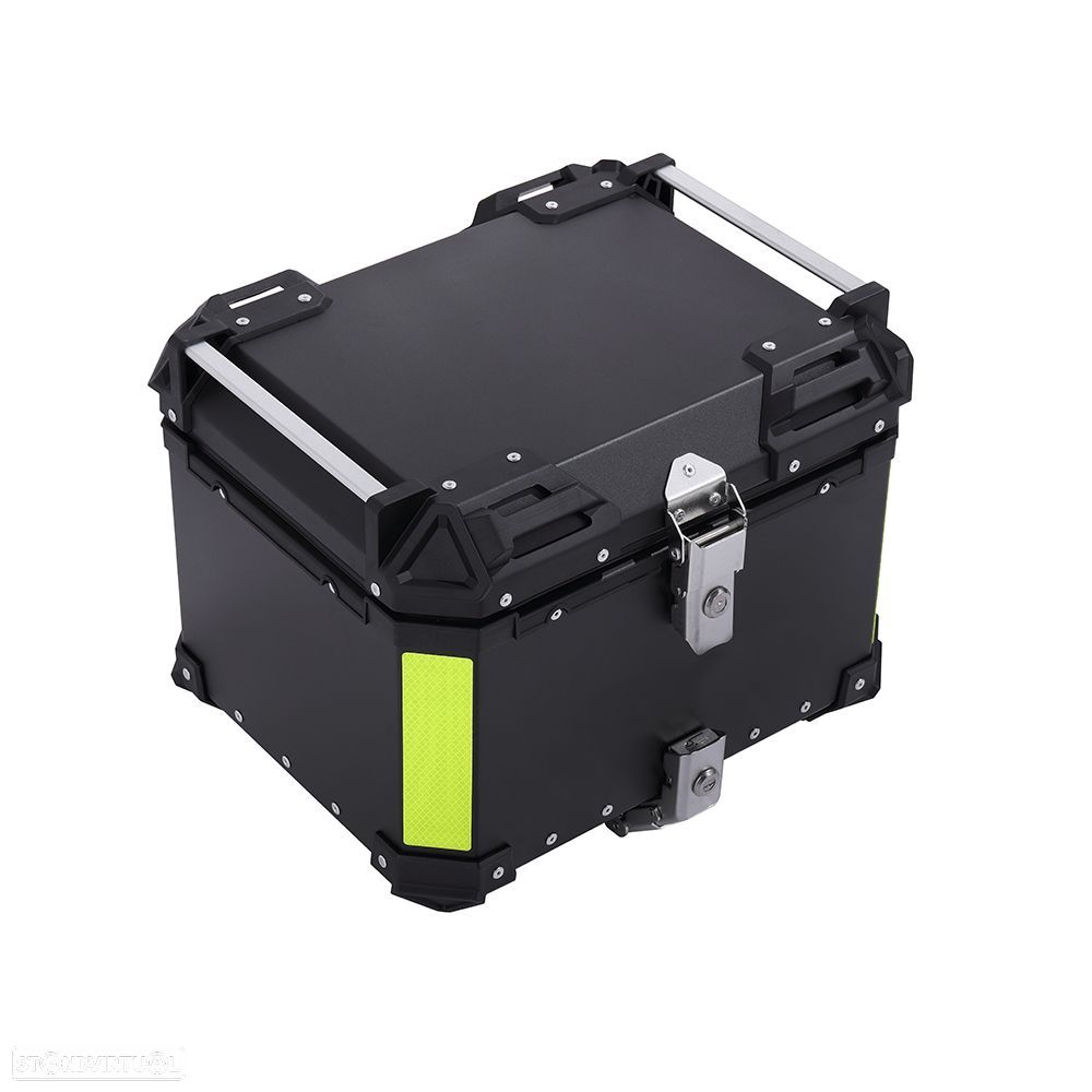 top case 35 litros aluminio preta com base de montagem - 2