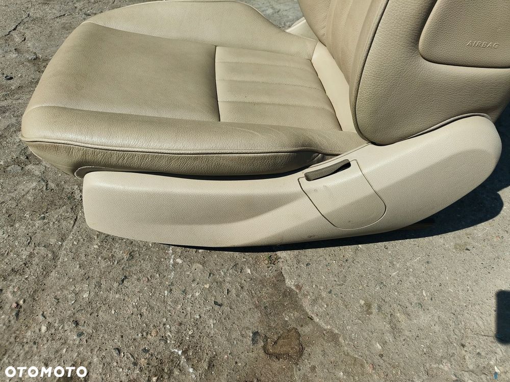 MERCEDES C KLASA W204 LIFT FOTEL LEWY PRZEDNI JASNA SKÓRA GRZANY POMPOWANY - 6