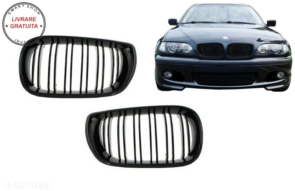 Grile Centrale BMW Seria 3 E46 Facelift (2001-2005) Negru Lucios M Design- livrare gratuita - 6