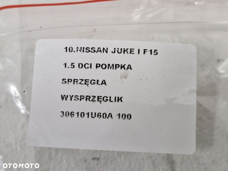 nissan juke 1 i f15 1.5 dci wysprzęglik pompka sprzęgła 306101u60a - 8