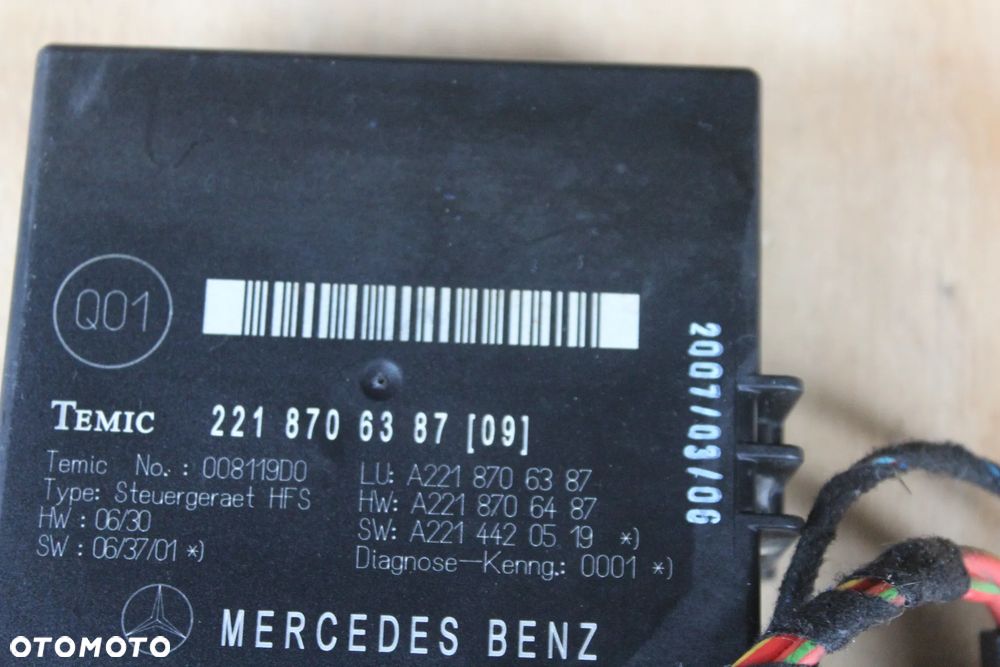 MODUŁ KLAPY BAGAŻNIKA MERCEDES W221 W216 2218706387 2007 - 3