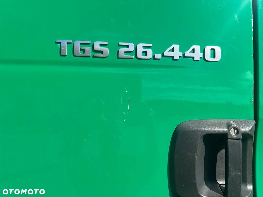 MAN TGS 26.440 | Hakowiec Meiller| 6x4  | 440 KM | przód resor, tył pneumatyczne |Belka ostrzegawcza (koguty) - 6