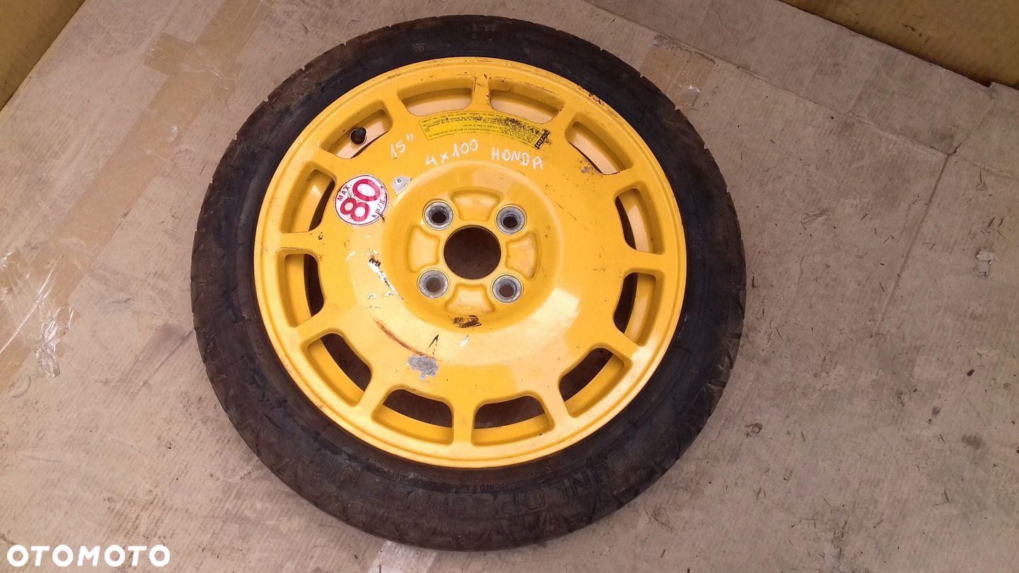 KOŁO DOJAZDOWE ALUMINIOWE 4x100 R15 DUNLOP T25/70/D15 HONDA - 1