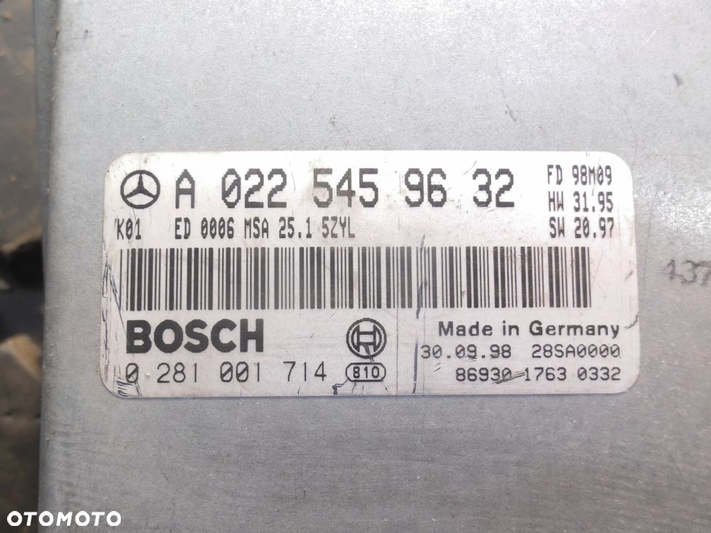 MERCEDES W210 KOMPUTER STEROWNIK SILNIKA A0225459632 0281001714 - 2