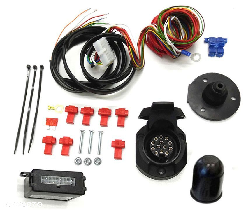 VOLKSWAGEN VW CADDY 3+4 hak holowniczy + MODUŁ + WIĄZKA + GNIAZDO 13PIN + ADAPTER 13/7P - 10