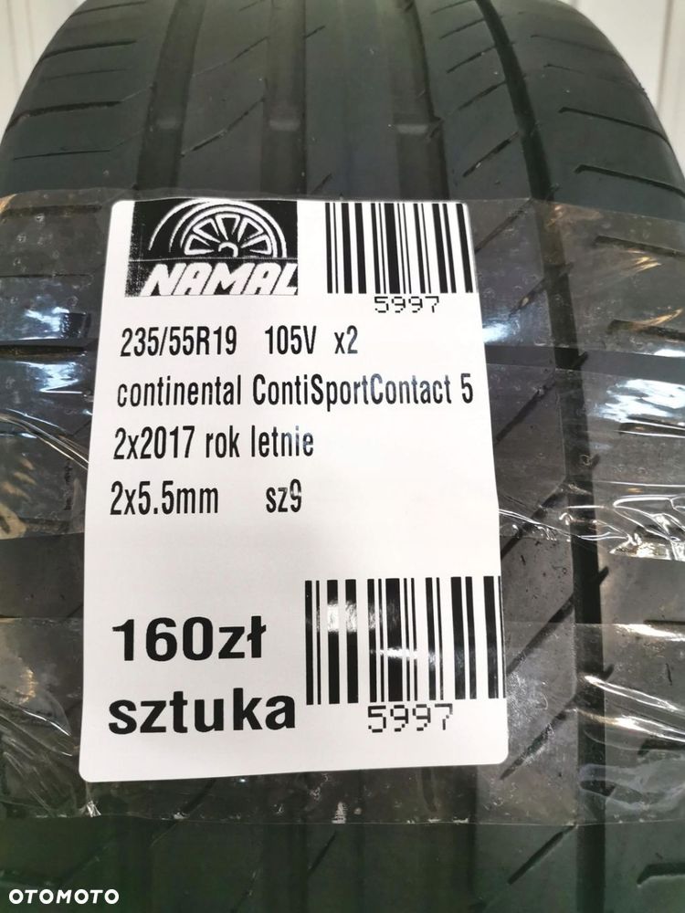 2x /55R19 continental 2017 opony letnie 5,5mm 5997 - 9
