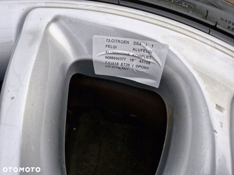 citroen ds4 felgi aluminiowe alufelgi 18 cali 4x108 et29 7.5jx18 9688904377 - 9