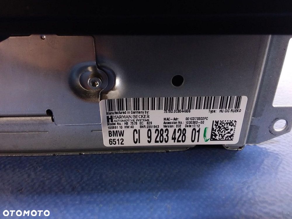 BMW 3 E90 E91 RADIO NAWIGACJA CIC CZYTNIK WYŚWIETLACZ KOMPLET 9283428 - 3