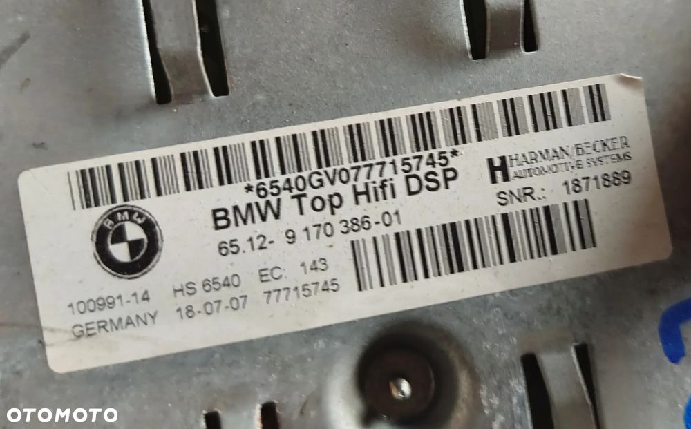 BMW 6 E64 CABRIO 04r WZMACNIACZ 9170386 - 2