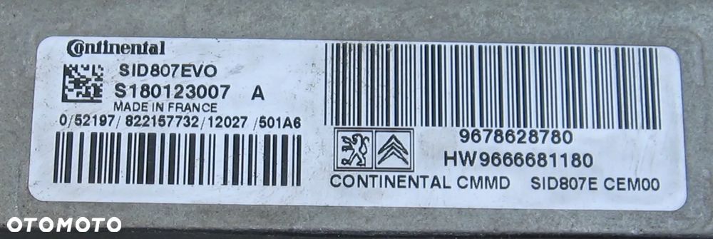 sterownik silnika PEUGEOT 508 5008 308 CITROEN C5 1.6HDI 9678628780 - 2