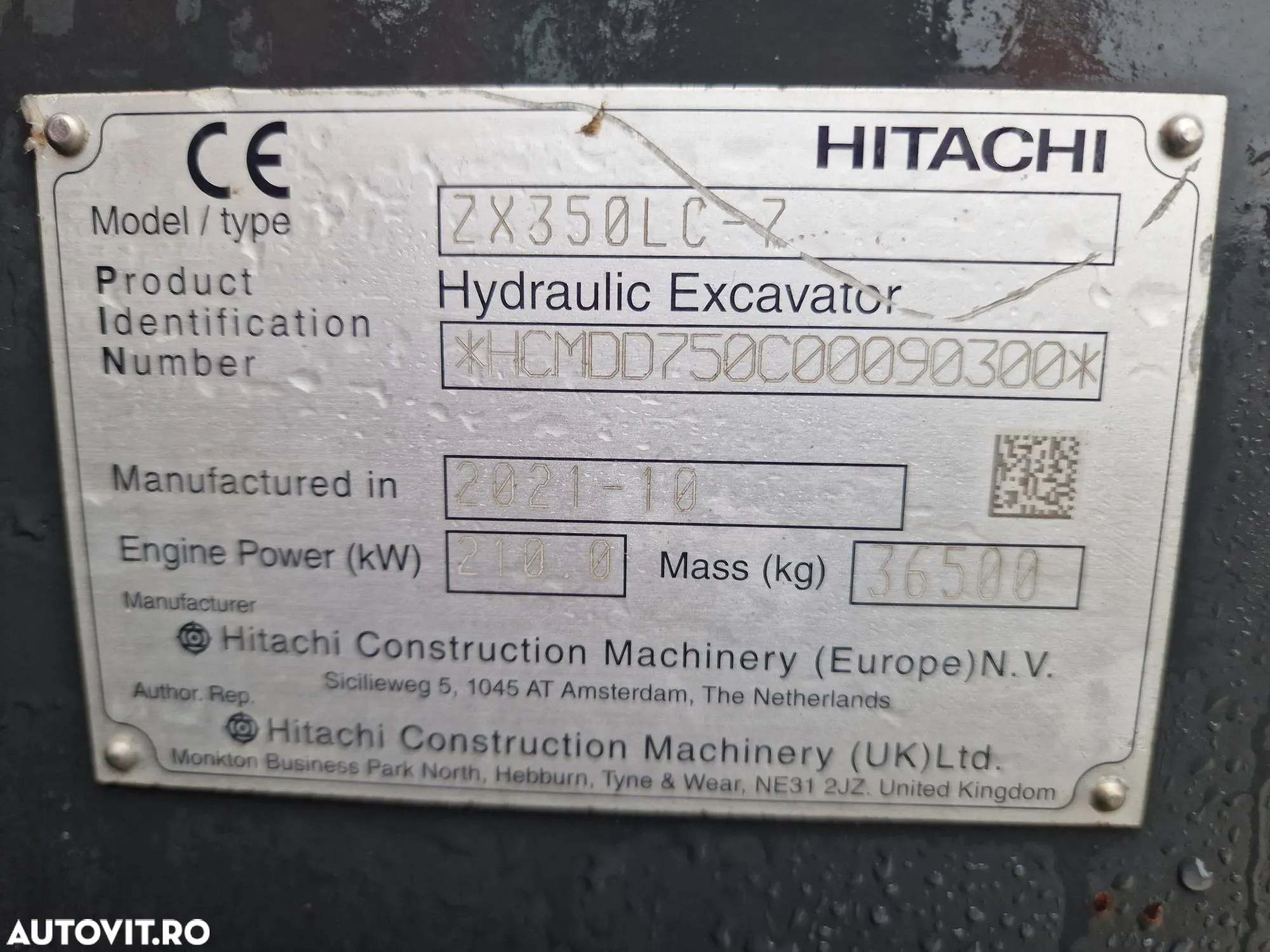 Hitachi ZX350-7, 37t, cupa NOUA 2,2mc, inst picon, a dous inst hidr, 3 pompe HITACHI, posibilitate leasing, STARE CA NOU-PRET DE CRIZA 179.000 EUR+Tva - 8