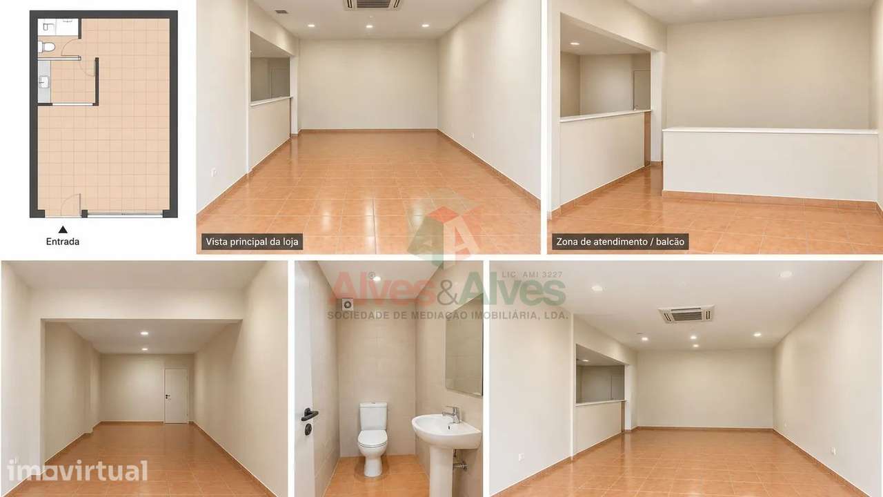 Loja para Comércio e Serviços - Localização Central em Águas Santas - Grande imagem: 3/4