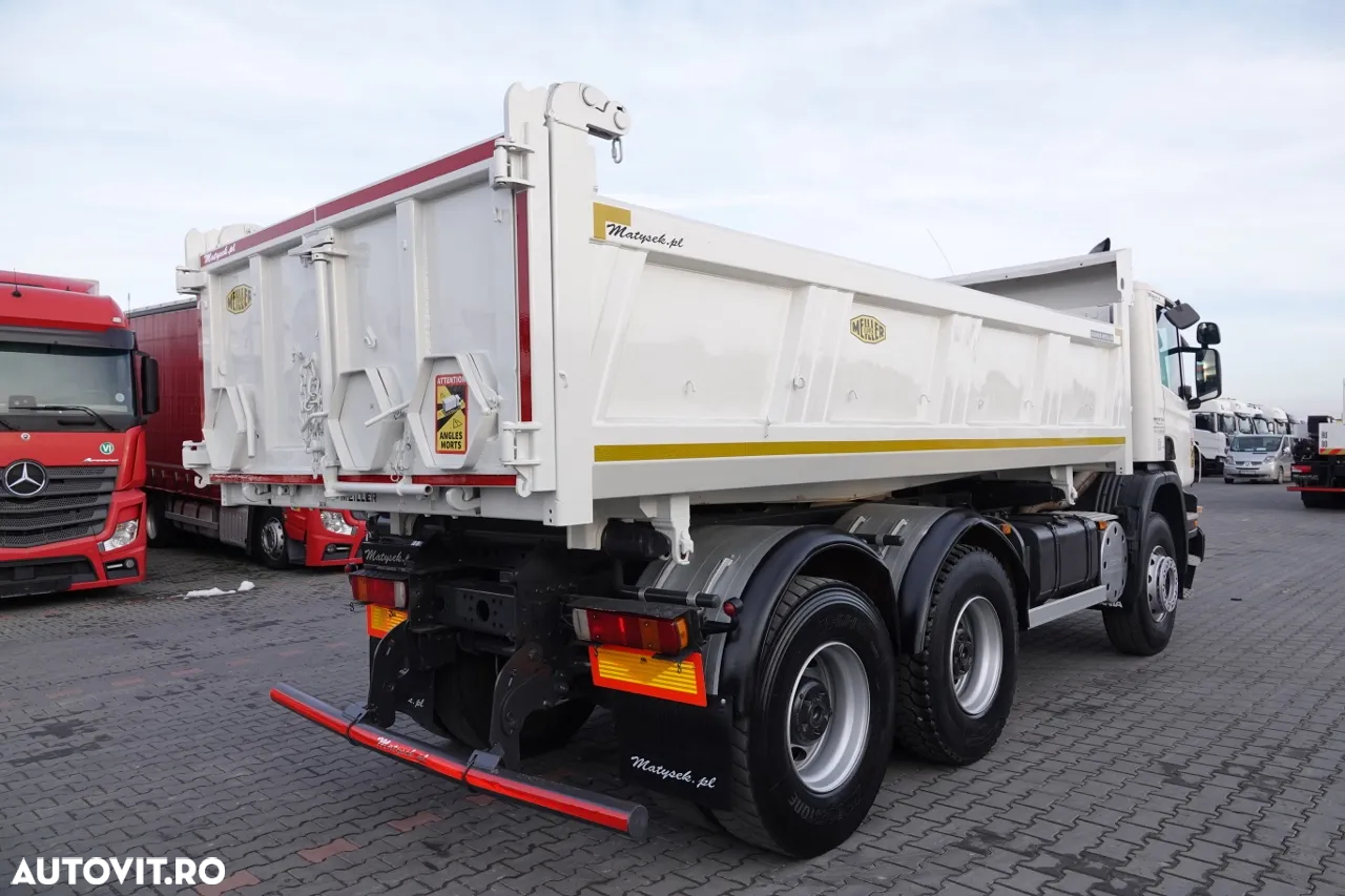 Scania P 340 / 6x4 / BASCULANTE / HYDROBURTA / BORDMATIC / MEILLER KIPER / MANUAL / 2010 - 11