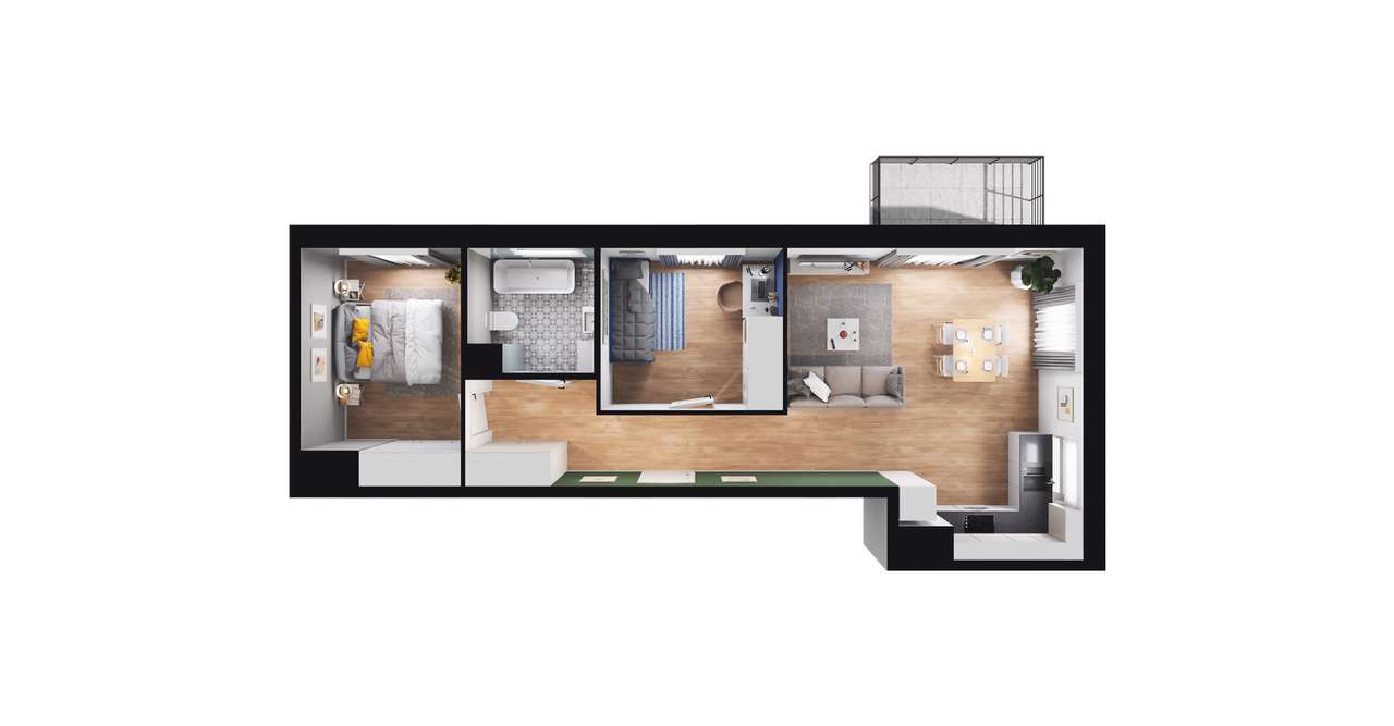 3-pokojowe mieszkanie 56m2 + balkon Bez Prowizji - Pełny obrazek: 2/12