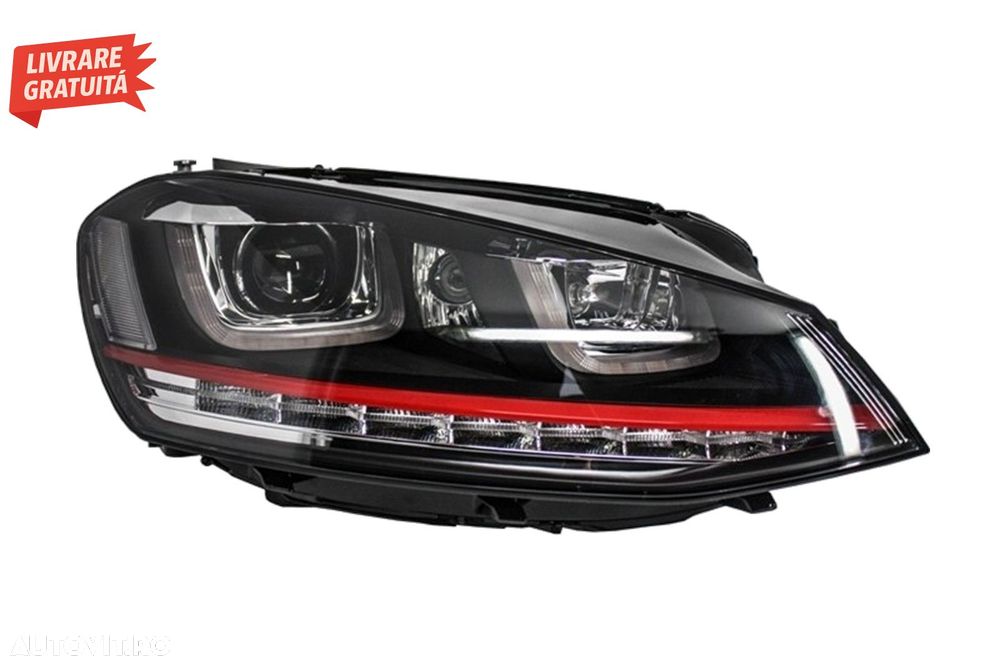 Faruri 3D LED VW Golf 7 VII (2012-2017) R20 GTI Design Semnal Dinamic LED- livrare gratuita - 5
