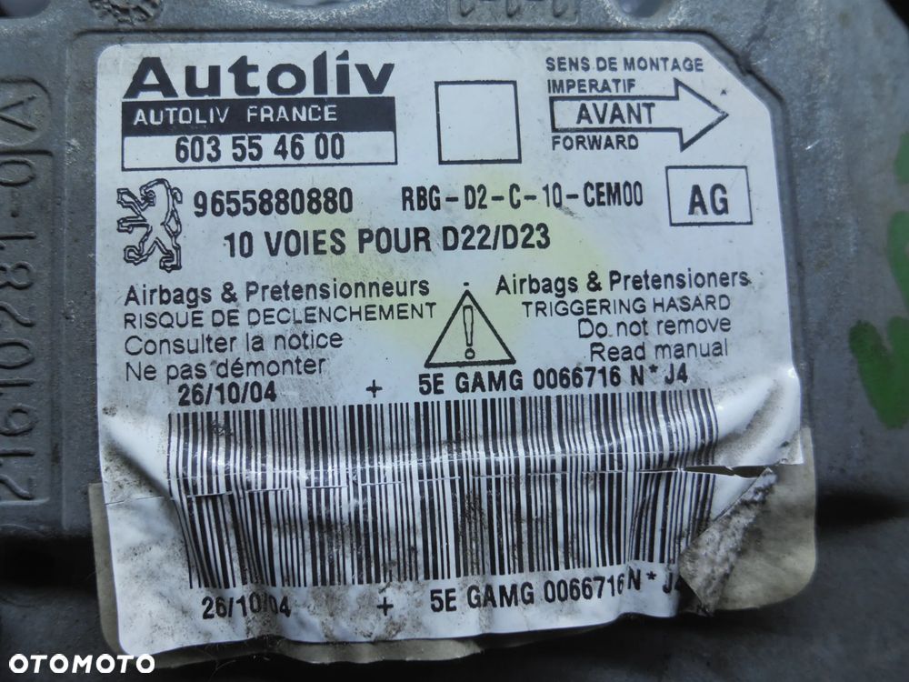 SENSOR AIRBAG PODUSZEK 9655880880 PEUGEOT 407 - 4
