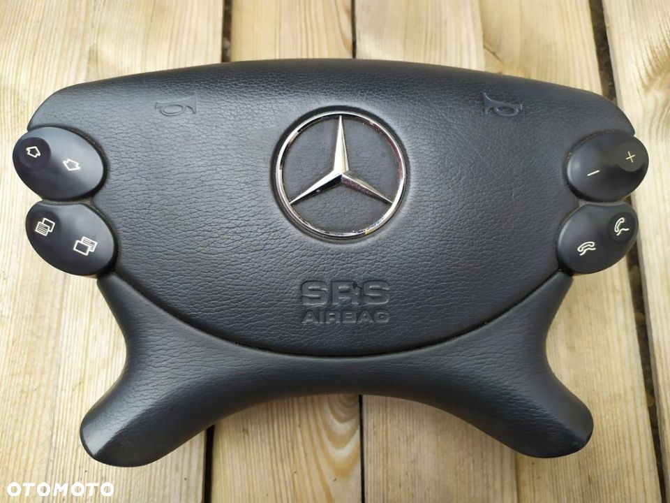 MERCEDES W209 CLK W211 LIFT W219 CLS PODUSZKA AIRBAG KIEROWNICY SKÓRZANA IGŁA - 1