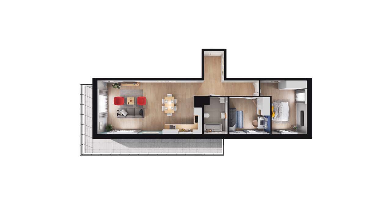 Taczaka 5 | przestronny apartament 3-pok. z dużym tarasem | 13 - Pełny obrazek: 3/25