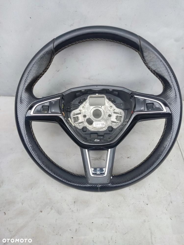 SKODA OCTAVIA III RS VRS KIEROWNICA SKÓRA MULTIFUNKCJA ŁOPATKI 5E0419091L - 1