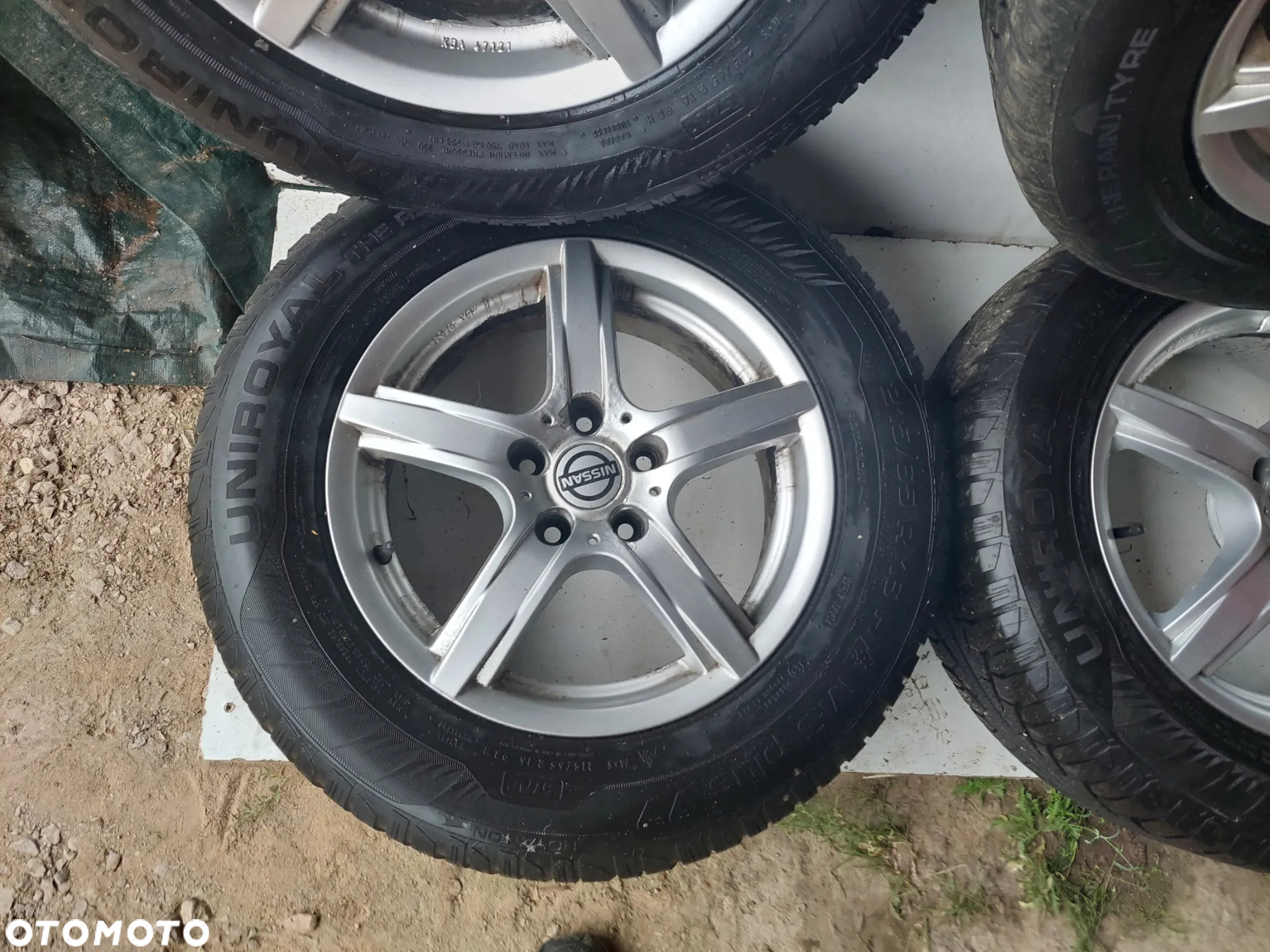 KOŁA ALUFELGI NISSAN 5X114,3 R16 Opony Zimowe Uniroyal 215x65 R16 - 2