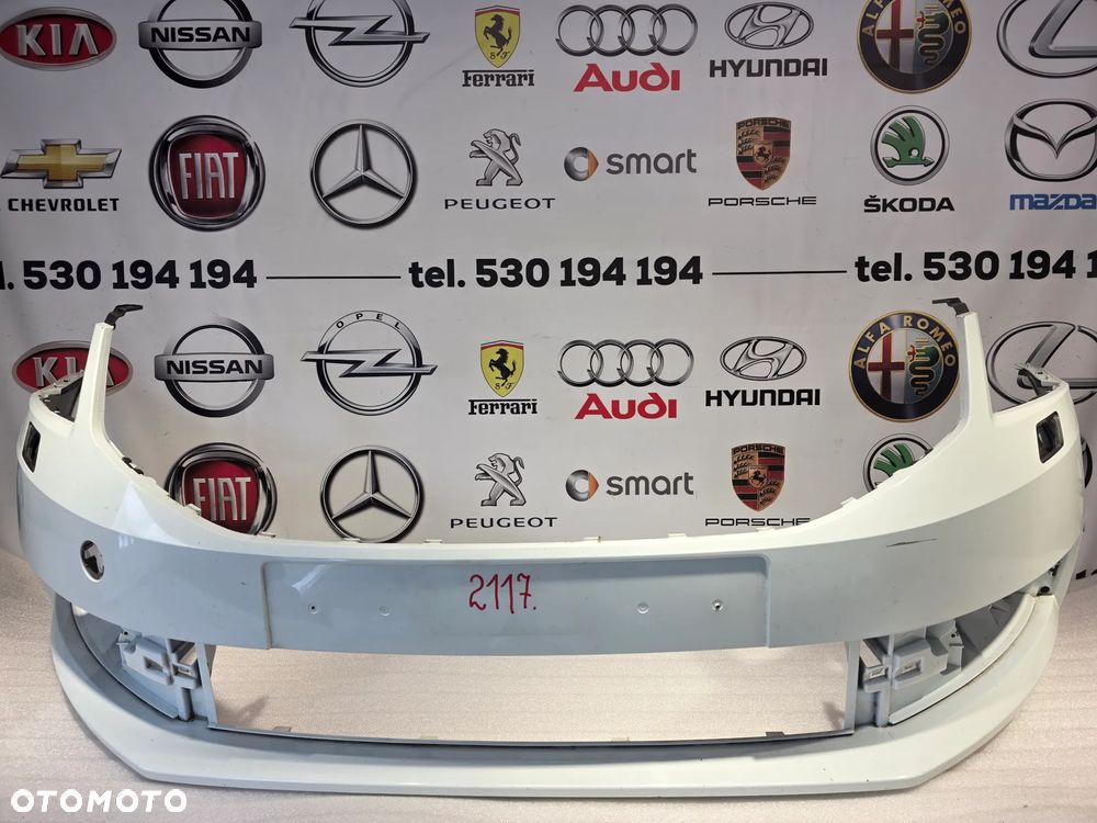 SKODA OCTAVIA 3 III LIFT 16- 5E0 ŁADNY ZDERZAK PRZEDNI PRZÓD NA SPRYSKI I BEZ PDC KOLOR BIAŁY NR 5E0807221N NR AUKCJI NZ2117 - 1