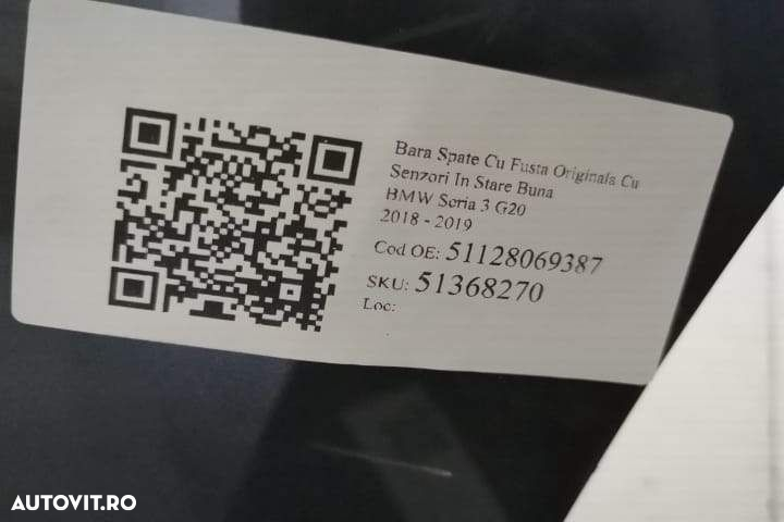Bara Spate Cu Fusta Originala Cu Senzori In Stare Buna BMW  Seria 3  G - 8