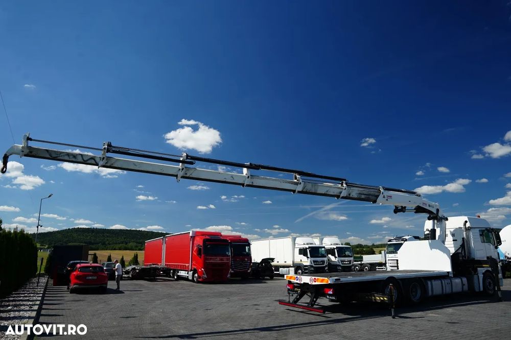 MAN TGX 18.440 / 6x2 / PLATFORMĂ - 6,3 M / HDS HIAB 422 E-6 HIDUO / CAPACITATE MAXIMĂ DE RIDICARE: 12.000 KG / EXTENSIE MAXIMĂ: 16,5 M / TELECOMANDĂ / - 6