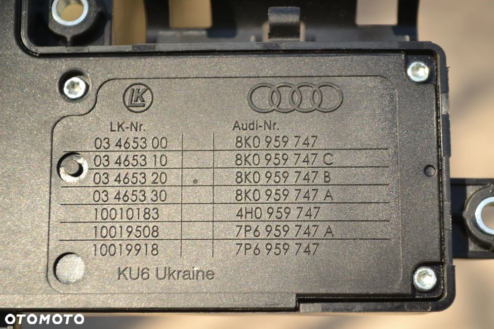 AUDI A4 B8 A5 Q5 A6 C7 A7 VW PASSAT B6 CC PRZEŁĄCZNIK REGULACJA PANEL STEROWANIA FOTELA LEWY 8K0959747B - 3