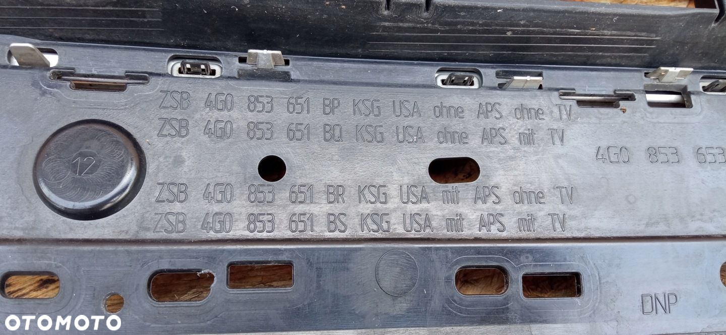 AUDI A6 C7 LIFT 14- ATRAPA KRATKA ŚRODKOWA GRILL ZDERZAKA PRZÓD 4G0853651BP - 14