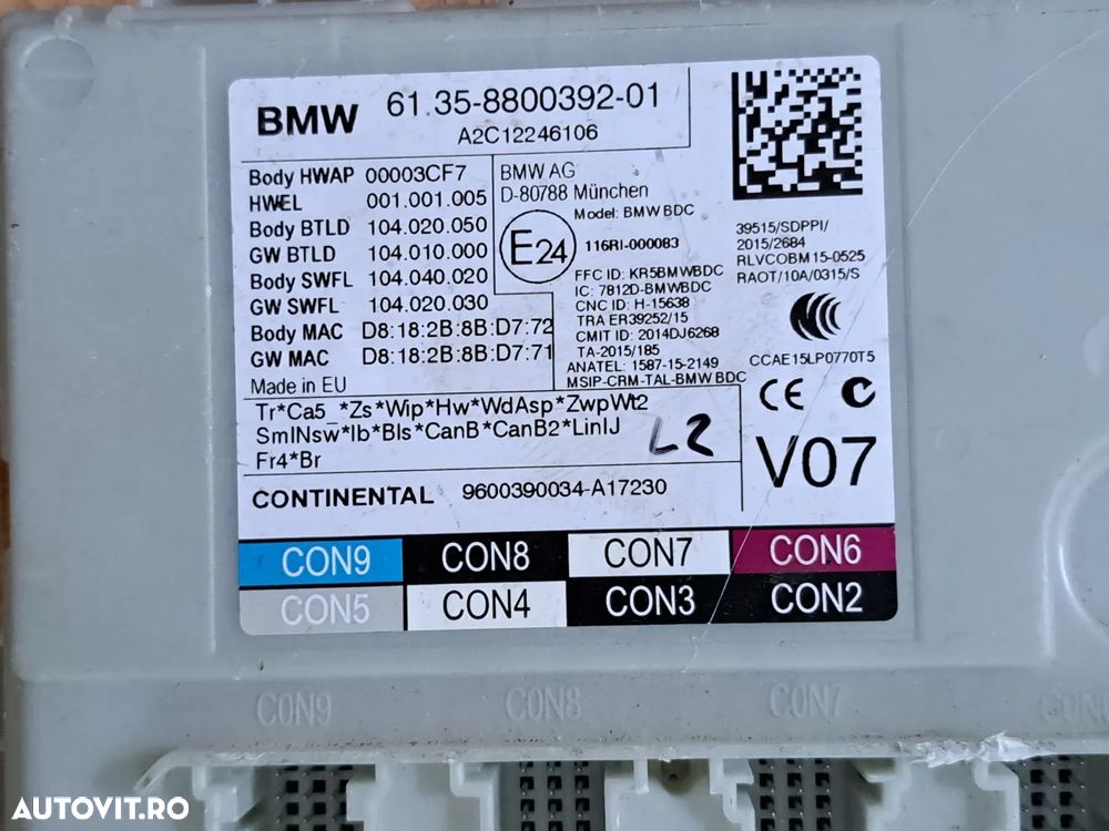 Unitate calculator Modul ECU BDC sigurante confort original BMW G30 G31 F90 M5 G32 G11 G12 G01 M F97 G02 M F98 - 3