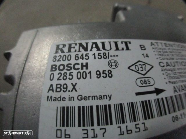 Kit Airbags 8200677493 8200303496G 8200645158 0285001958 RENAULT CLIO 3 FASE 1 2007 1.2I 75CV 5P PRETO PRETO - 12