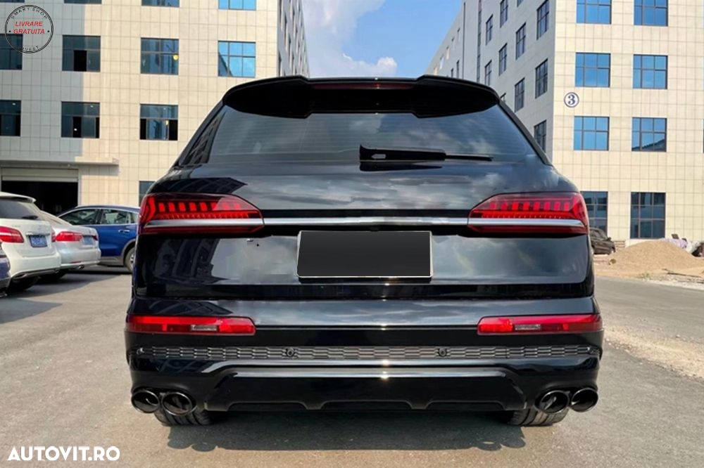 Difuzor Bara Spate Evacuare Dubla Audi Q7 SUV 4M Facelift (2020-up) Negru- livrare gratuita - 11