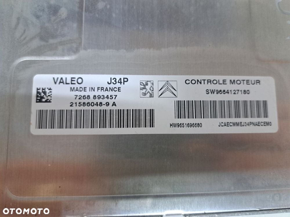 CITROEN PEUGEOT 9664127180 KOMPUTER  STEROWNIK SILNIKA - 2
