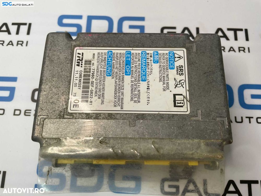 Unitate Calculator Airbag Honda Accord 2002 - 2008 Cod 77960-SEF-G822–M1 77960SEFG822M1 [1313] - 1