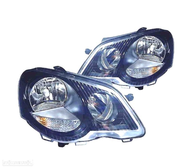 FAROIS VOLKSWAGEN VW POLO VI 05-09 PRETO - 1
