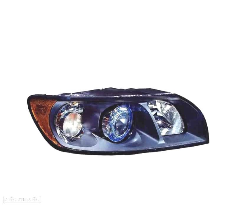 FAROL OPTICA DIR VOLVO S40 V50 FUNDO PRETO H7 + HB3 - 1