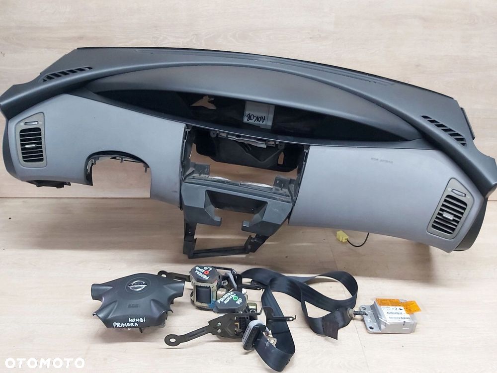 Nissan Primera P12 Deska poduszka pasażera kierowcy air bag pas lewy prawy - 1