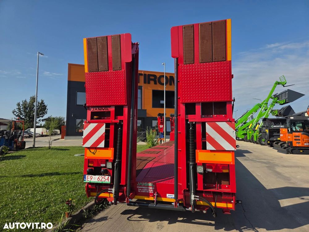 Janmil TRAILER 3 axe FULL OPTION-NOU, 2026, rampe DUBLE, lemne pt extensii latime la 3m, 2 roti rezerva, axe SAF, anv Goodyear, TROLIIU, cutie depozitare, obloane pe gatul de lebada, Carte identitate RAR, Podea rabatabila, posibil leasing-PROMOTIE 58.900eur - 15