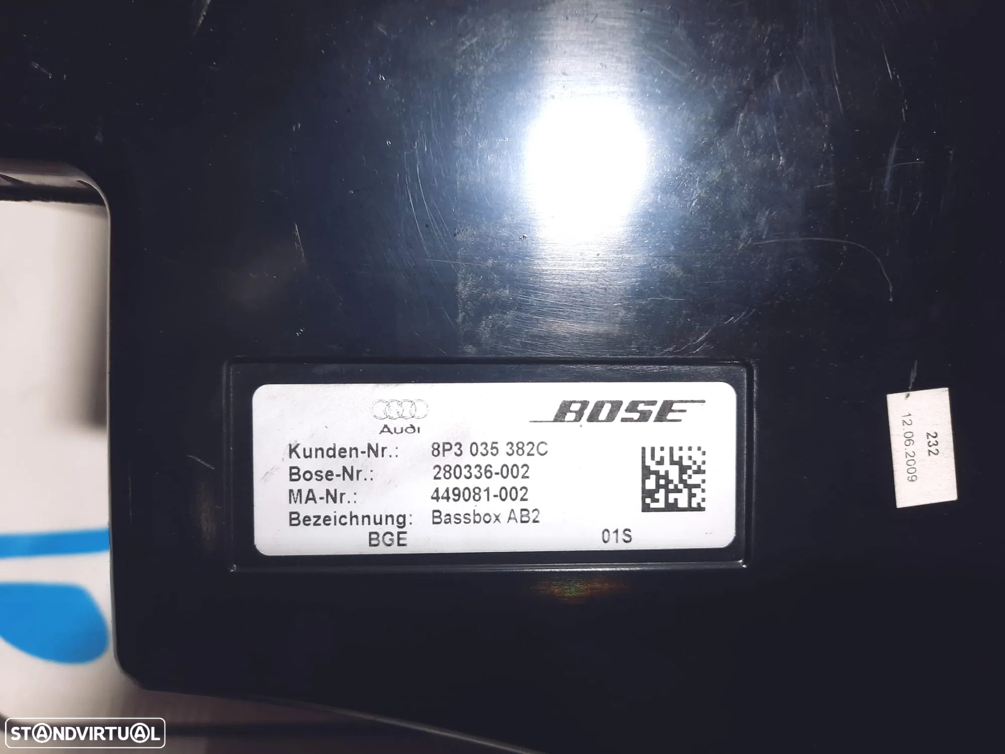 COLUNA DE SOM SUBWOOFER  AUDI A3 8P SPORTBACK 8PA 8P4 0P3035382C 280336002  ORIGINAL - 4