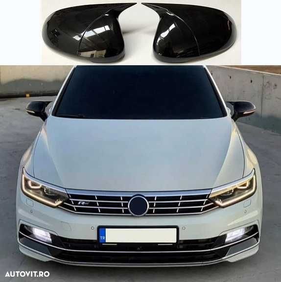 Capace Oglinzi M Style Tip Batman Volkswagen VW Passat B8 Negru Lucios - 6