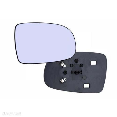 Geam oglinda Opel Corsa C 2000-2010 Tigra 2004-2009 dreapta convexa fara incalzire sticla crom - 1