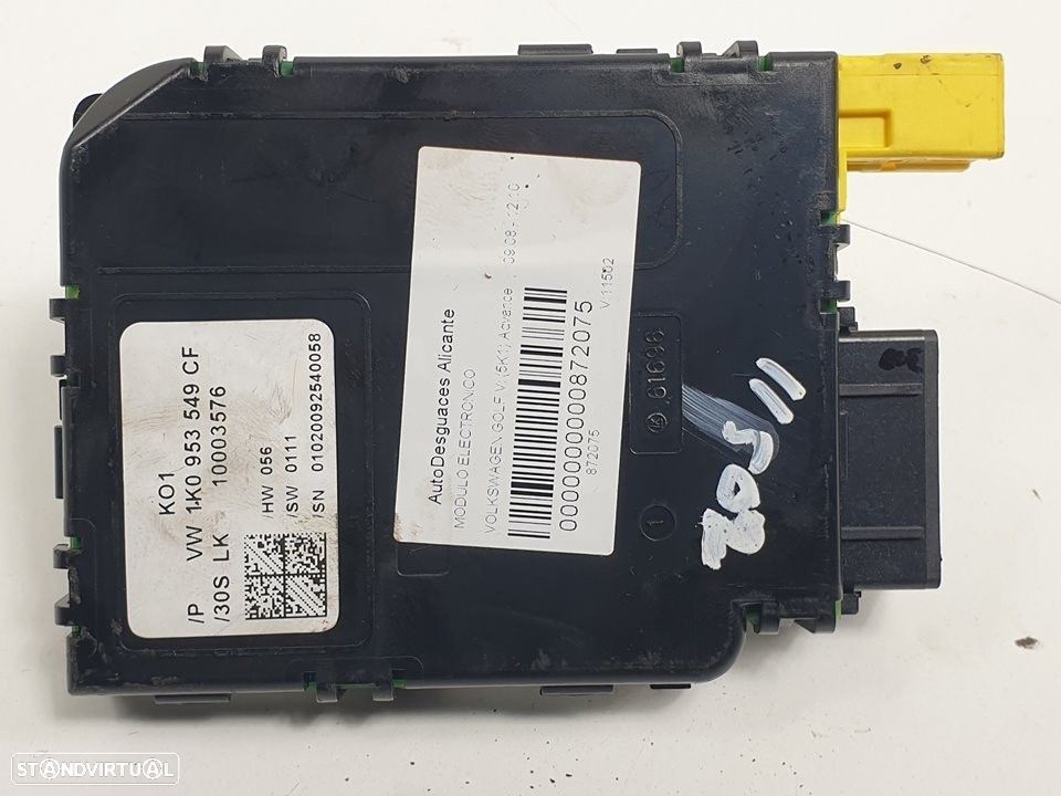 MODULO ELECTRONICO VOLKSWAGEN GOLF VI 2010 -1K0953549CF - 1