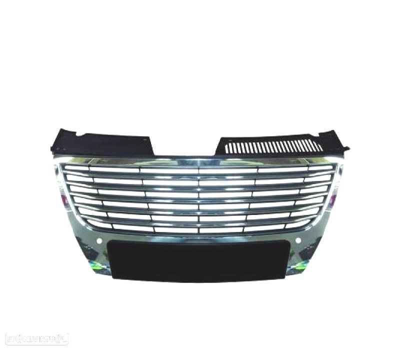 GRELHA FRONTAL VOLKSWAGEN VW PASSAT PDC 05-10 CROMADA PRETO - 2