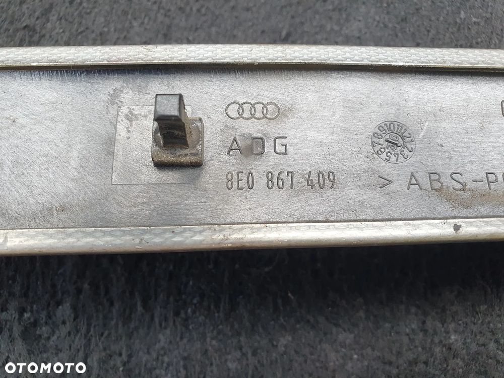 AUDI A4 B6 LISTWA OZDOBNA DEKOR DRZWI LEWY PRZÓD 8E0867409 ALUMINIUM S-LINE - 5