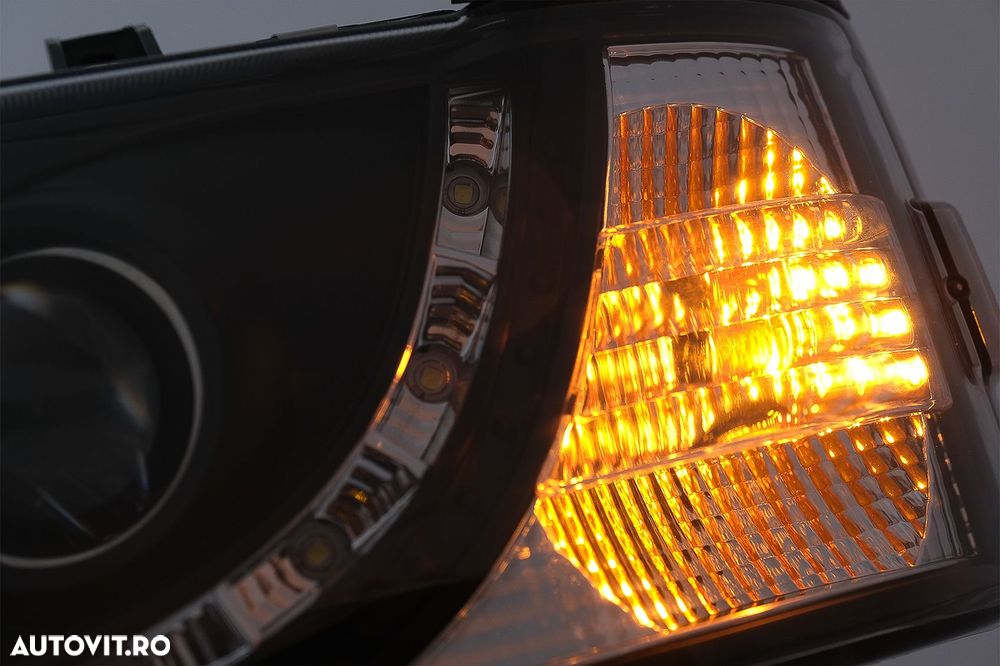 Faruri LED DRL compatibil cu VW Transporter T4 (1990-2003) Negru - 6