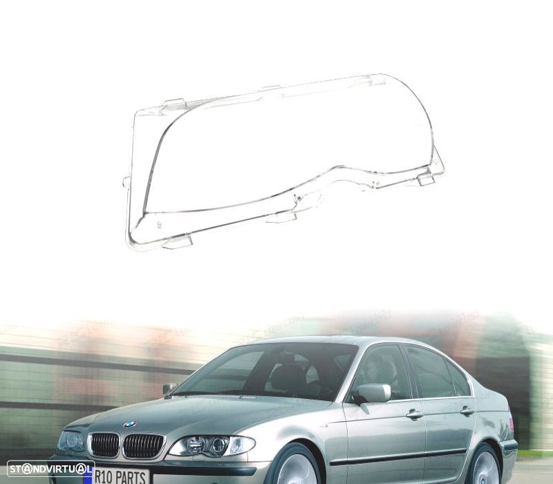 VIDRO FARÓL OPTICA FRONTAL ESQUERDA BMW E46 BERLINA TOURING 01-05 - 1