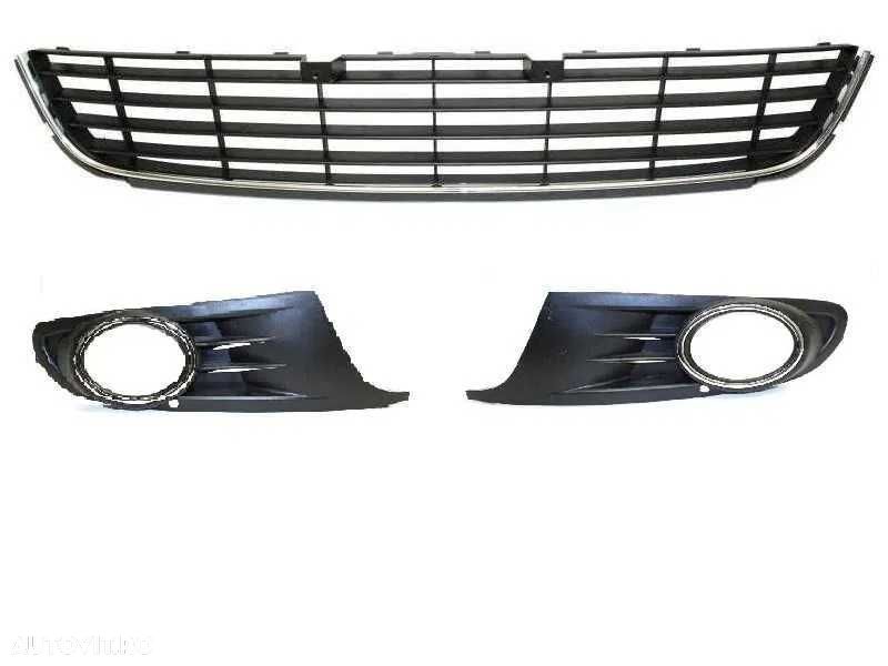 Set grile crom cu gauri proiectoare bara fata VW Golf 6 Break - 1