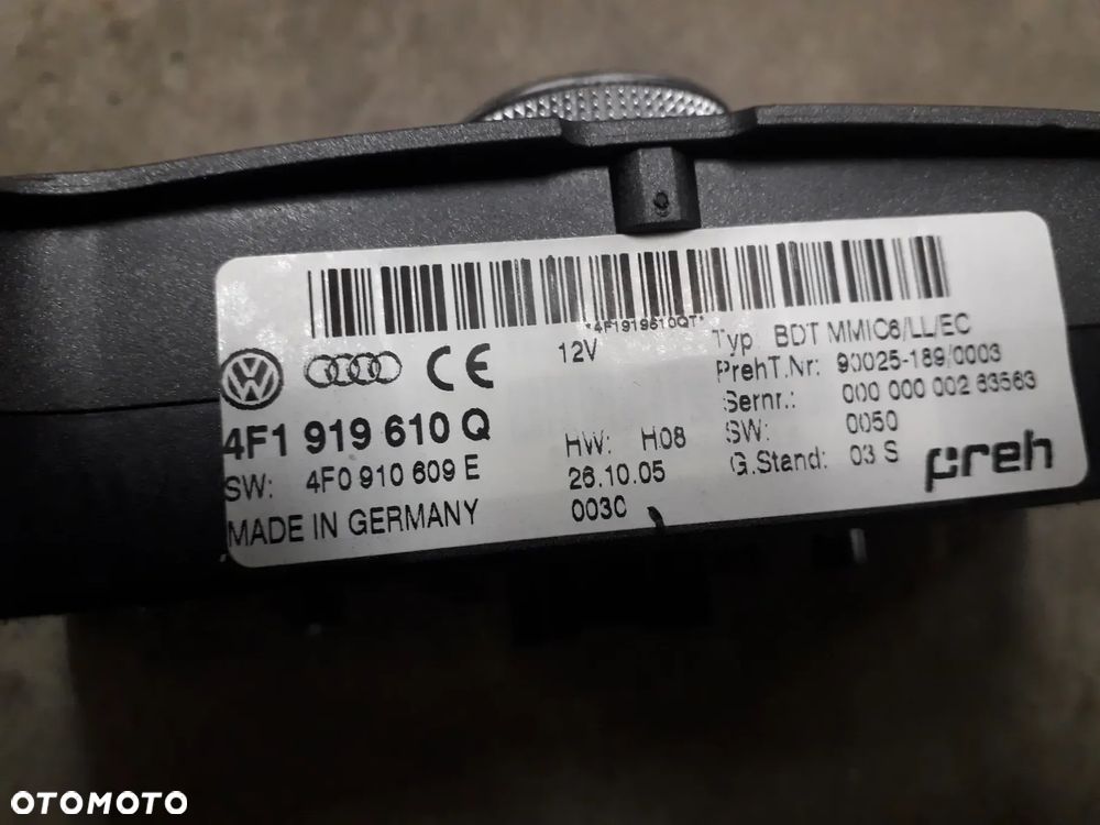panel przełącznik mmi radia 4F1919610Q A6 C6 2.0 FSI TFSI BPJ - 4