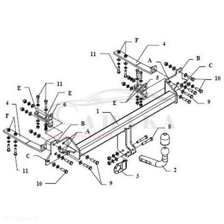 Hak Holowniczy Odkręcany Do Mazda 626 Gf Sedan 1997-2002 - 3
